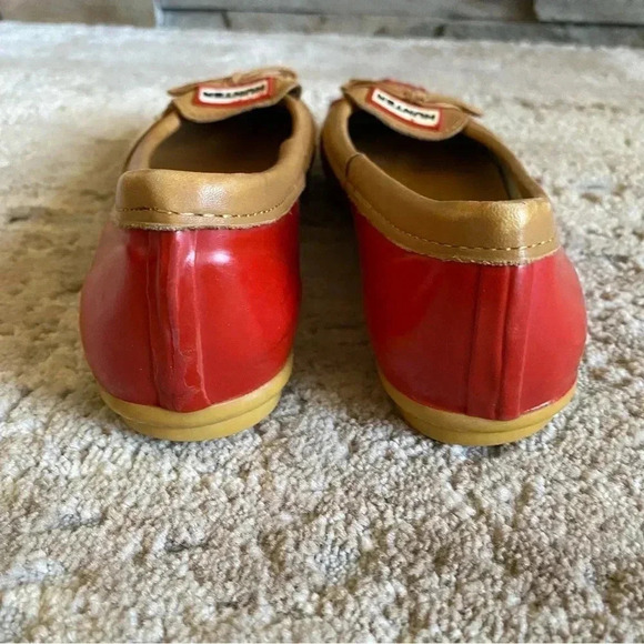 Hunter Rubber Red Jaylen Waterproof Duck Shoes Ballet Flats Loafers Slip On: 5 - Picture 5 of 8